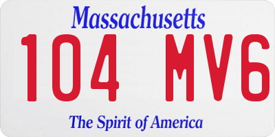 MA license plate 104MV6