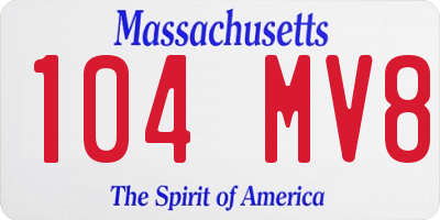 MA license plate 104MV8