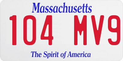 MA license plate 104MV9