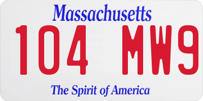 MA license plate 104MW9