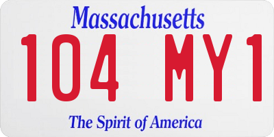 MA license plate 104MY1