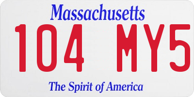 MA license plate 104MY5