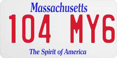 MA license plate 104MY6