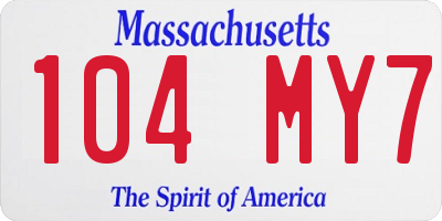 MA license plate 104MY7