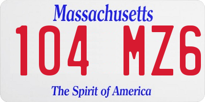 MA license plate 104MZ6