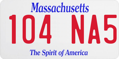 MA license plate 104NA5