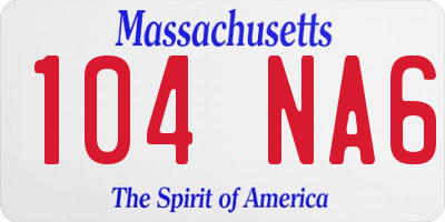 MA license plate 104NA6