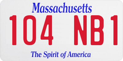 MA license plate 104NB1
