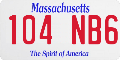 MA license plate 104NB6