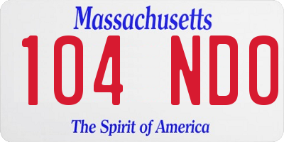 MA license plate 104ND0