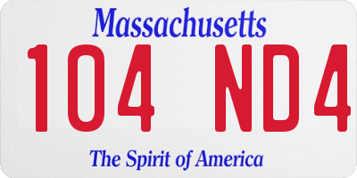 MA license plate 104ND4