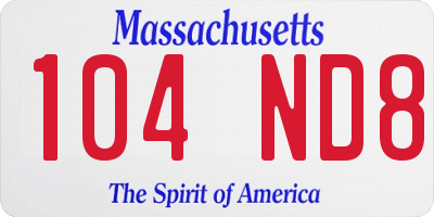 MA license plate 104ND8