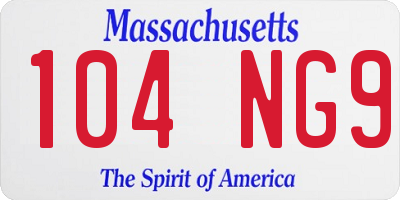 MA license plate 104NG9
