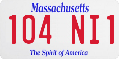 MA license plate 104NI1
