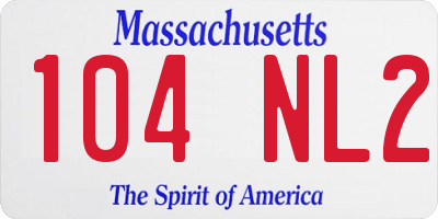 MA license plate 104NL2