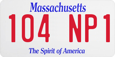 MA license plate 104NP1