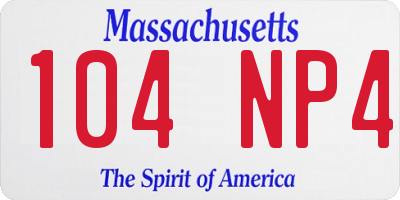 MA license plate 104NP4