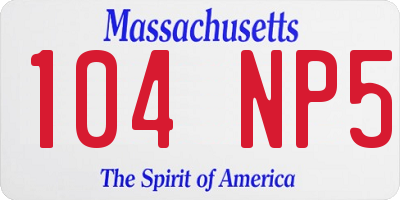 MA license plate 104NP5