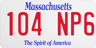 MA license plate 104NP6