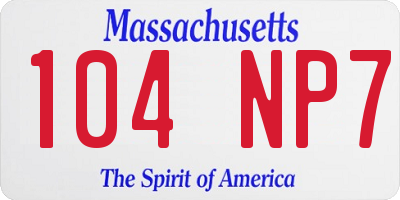 MA license plate 104NP7