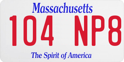 MA license plate 104NP8