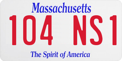 MA license plate 104NS1