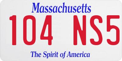 MA license plate 104NS5