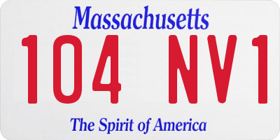 MA license plate 104NV1