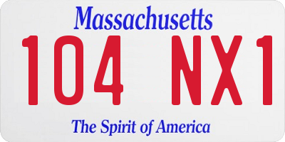 MA license plate 104NX1