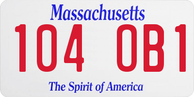 MA license plate 104OB1