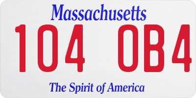 MA license plate 104OB4