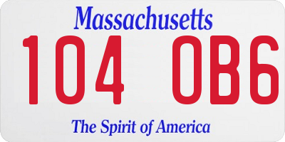 MA license plate 104OB6