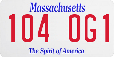 MA license plate 104OG1