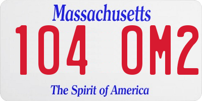MA license plate 104OM2