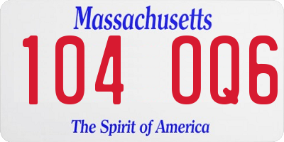 MA license plate 104OQ6