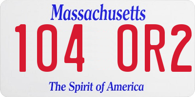 MA license plate 104OR2
