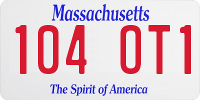 MA license plate 104OT1