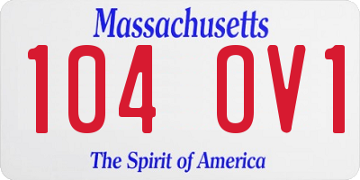 MA license plate 104OV1