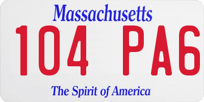 MA license plate 104PA6