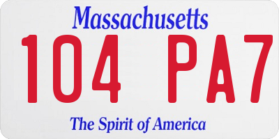 MA license plate 104PA7