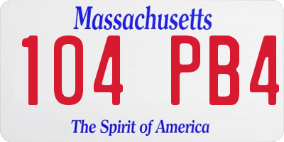 MA license plate 104PB4