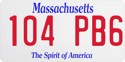 MA license plate 104PB6