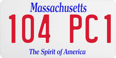 MA license plate 104PC1