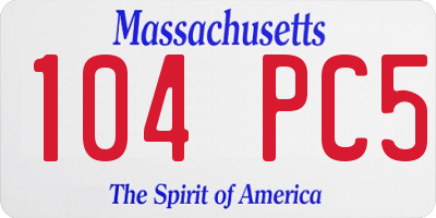 MA license plate 104PC5