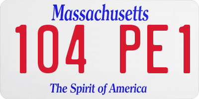 MA license plate 104PE1