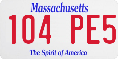 MA license plate 104PE5