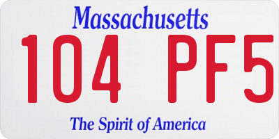 MA license plate 104PF5