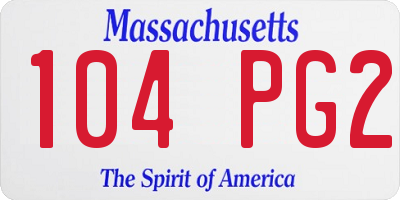 MA license plate 104PG2