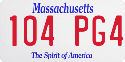 MA license plate 104PG4