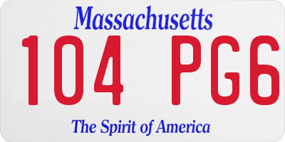 MA license plate 104PG6
